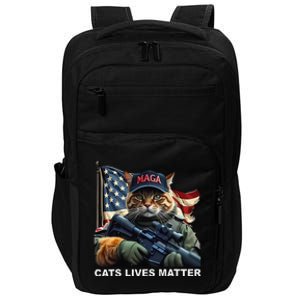 Cats Lives Matter Funny Trump 2024 Cat Maga Gift Impact Tech Backpack