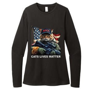 Cats Lives Matter Funny Trump 2024 Cat Maga Gift Womens CVC Long Sleeve Shirt