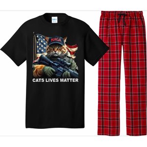 Cats Lives Matter Funny Trump 2024 Cat Maga Gift Pajama Set