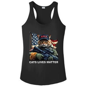 Cats Lives Matter Funny Trump 2024 Cat Maga Gift Ladies PosiCharge Competitor Racerback Tank