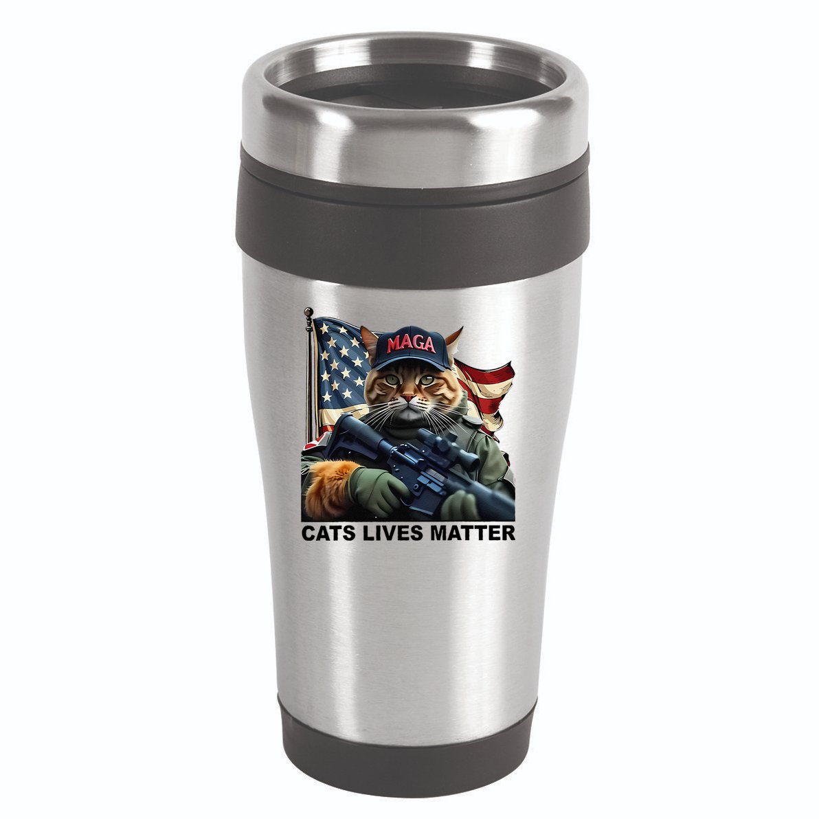 Cats Lives Matter Funny Trump 2024 Cat Maga Gift 16oz Travel Tumbler