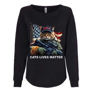 Cats Lives Matter Funny Trump 2024 Cat Maga Gift Womens California Wash Sweatshirt