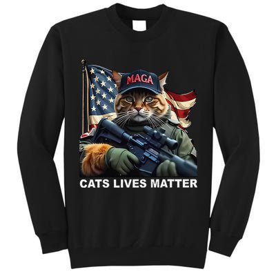 Cats Lives Matter Funny Trump 2024 Cat Maga Gift Tall Sweatshirt