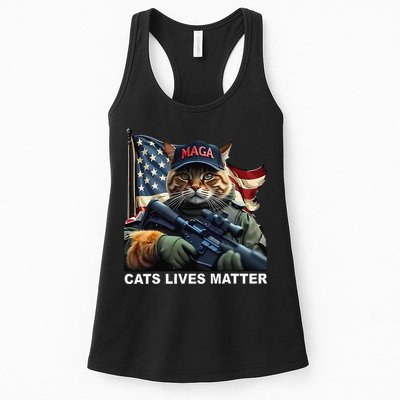 Cats Lives Matter Funny Trump 2024 Cat Maga Gift Womens Tank Top