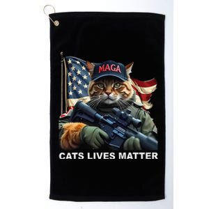 Cats Lives Matter Funny Trump 2024 Cat Maga Gift Platinum Collection Golf Towel