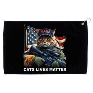 Cats Lives Matter Funny Trump 2024 Cat Maga Gift Grommeted Golf Towel