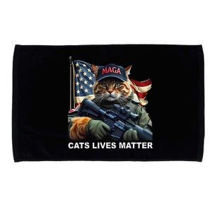 Cats Lives Matter Funny Trump 2024 Cat Maga Gift Microfiber Hand Towel