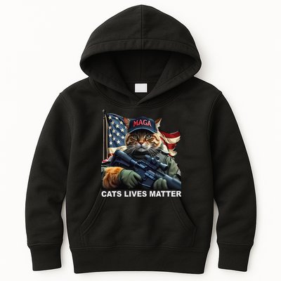 Cats Lives Matter Funny Trump 2024 Cat Maga Gift Kids Hoodie