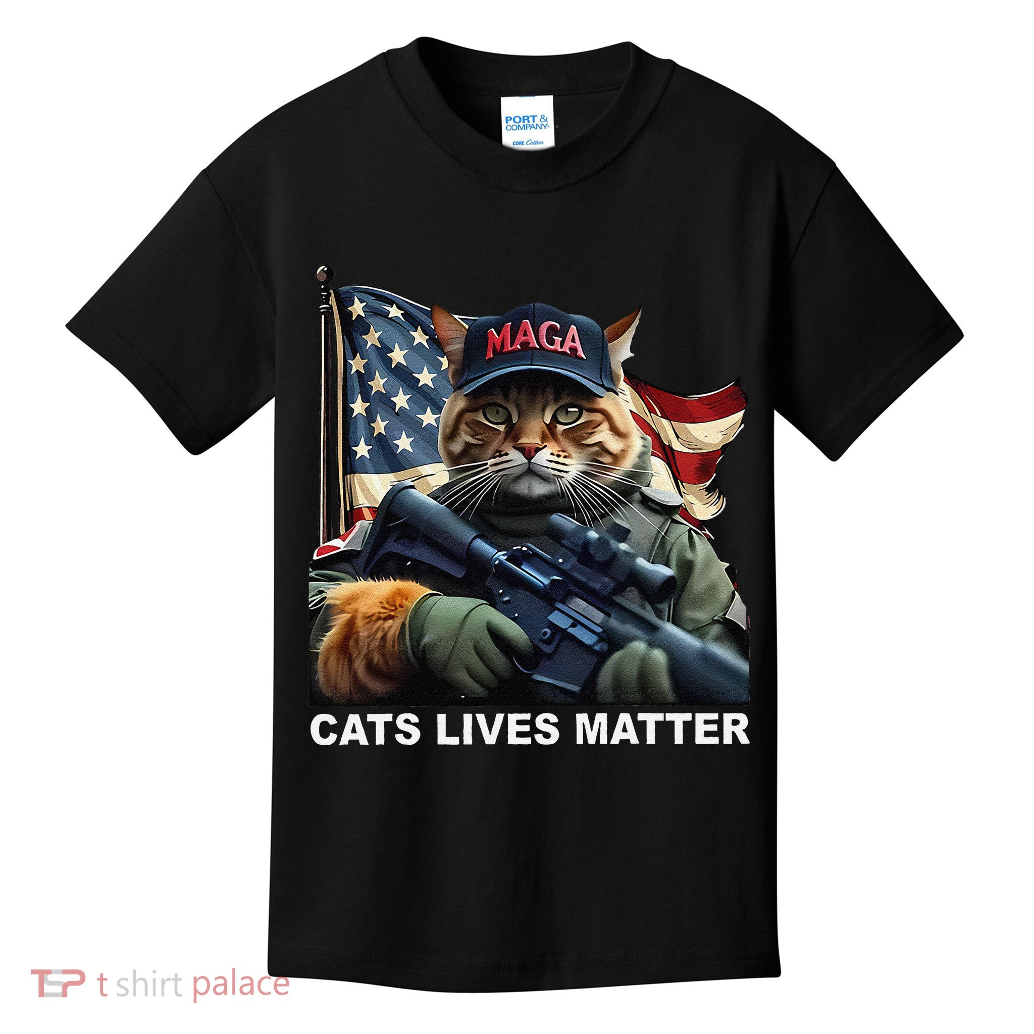Cats Lives Matter Funny Trump 2024 Cat Maga Gift Kids T-Shirt