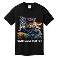 Cats Lives Matter Funny Trump 2024 Cat Maga Gift Kids T-Shirt