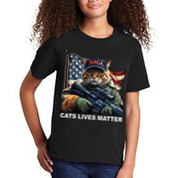 Cats Lives Matter Funny Trump 2024 Cat Maga Gift Kids T-Shirt