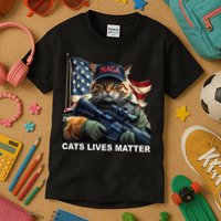 Cats Lives Matter Funny Trump 2024 Cat Maga Gift Kids T-Shirt