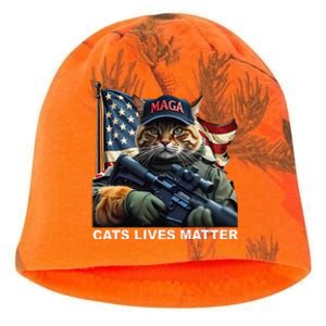 Cats Lives Matter Funny Trump 2024 Cat Maga Gift Kati - Camo Knit Beanie