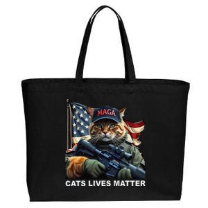 Cats Lives Matter Funny Trump 2024 Cat Maga Gift Cotton Canvas Jumbo Tote