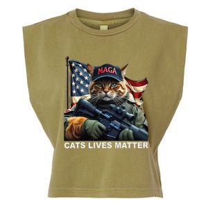 Cats Lives Matter Funny Trump 2024 Cat Maga Gift Garment-Dyed Women's Muscle Tee