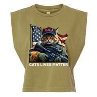Cats Lives Matter Funny Trump 2024 Cat Maga Gift Garment-Dyed Women's Muscle Tee