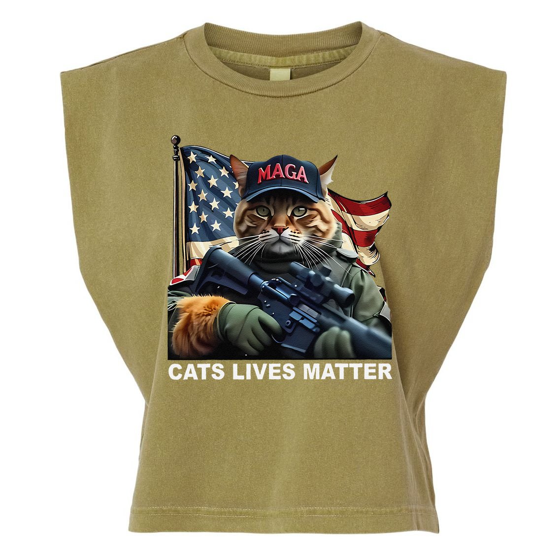 Cats Lives Matter Funny Trump 2024 Cat Maga Gift Garment-Dyed Women's Muscle Tee