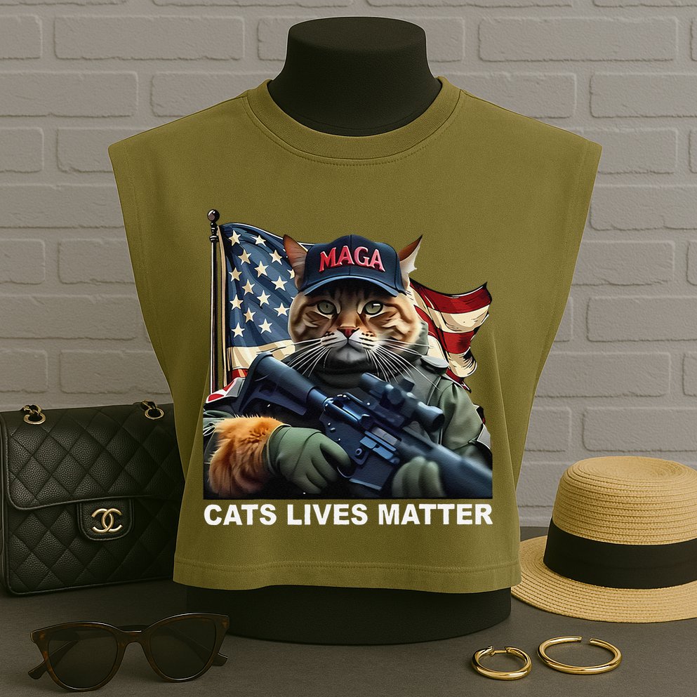 Cats Lives Matter Funny Trump 2024 Cat Maga Gift Garment-Dyed Women's Muscle Tee