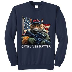 Cats Lives Matter Funny Trump 2024 Cat Maga Gift Sweatshirt