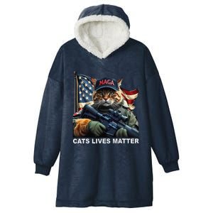 Cats Lives Matter Funny Trump 2024 Cat Maga Gift Hooded Wearable Blanket