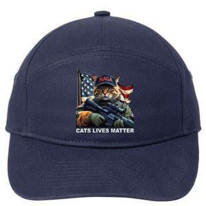 Cats Lives Matter Funny Trump 2024 Cat Maga Gift 7-Panel Snapback Hat