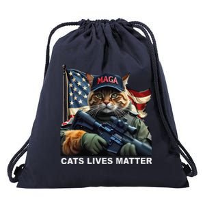 Cats Lives Matter Funny Trump 2024 Cat Maga Gift Drawstring Bag