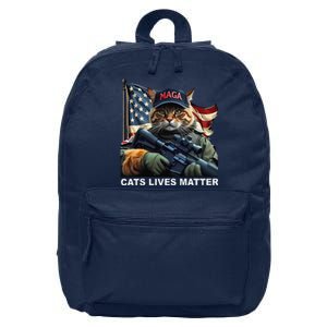 Cats Lives Matter Funny Trump 2024 Cat Maga Gift 16 in Basic Backpack