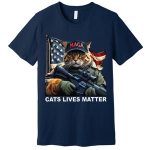 Cats Lives Matter Funny Trump 2024 Cat Maga Gift Premium T-Shirt