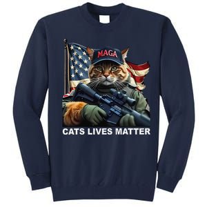 Cats Lives Matter Funny Trump 2024 Cat Maga Gift Tall Sweatshirt