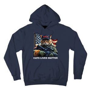 Cats Lives Matter Funny Trump 2024 Cat Maga Gift Tall Hoodie