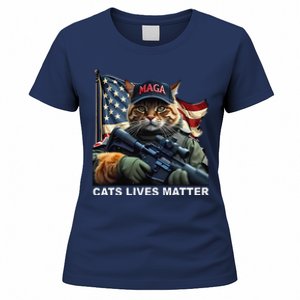 Cats Lives Matter Funny Trump 2024 Cat Maga Gift Women's T-Shirt