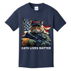 Cats Lives Matter Funny Trump 2024 Cat Maga Gift Kids T-Shirt