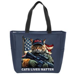 Cats Lives Matter Funny Trump 2024 Cat Maga Gift Zip Tote Bag