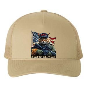 Cats Lives Matter Funny Trump 2024 Cat Maga Gift Yupoong Adult 5-Panel Trucker Hat