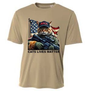 Cats Lives Matter Funny Trump 2024 Cat Maga Gift Cooling Performance Crew T-Shirt