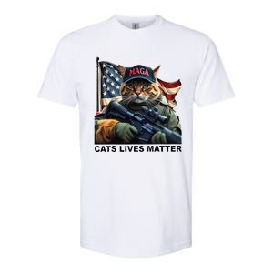 Cats Lives Matter Funny Trump 2024 Cat Maga Gift Softstyle CVC T-Shirt