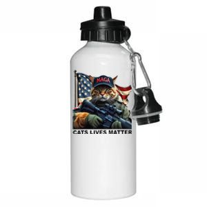 Cats Lives Matter Funny Trump 2024 Cat Maga Gift Aluminum Water Bottle