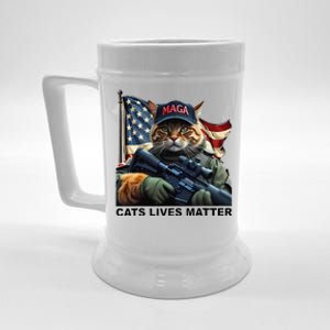 Cats Lives Matter Funny Trump 2024 Cat Maga Gift Beer Stein