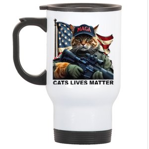 Cats Lives Matter Funny Trump 2024 Cat Maga Gift Stainless Steel Travel Mug