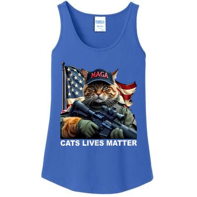 Cats Lives Matter Funny Trump 2024 Cat Maga Ladies Essential Tank