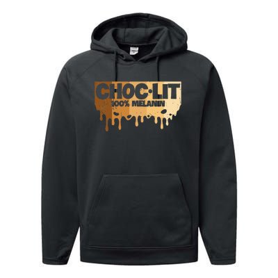 Choc Lit Melanin Queen African Afro Pride Black Historty Performance Fleece Hoodie