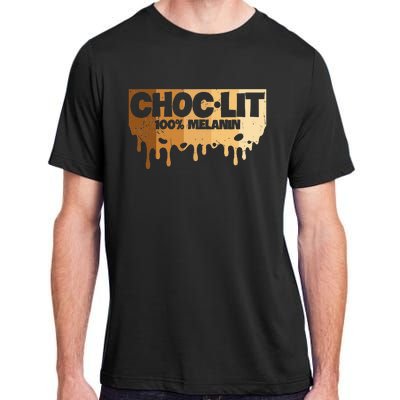 Choc Lit Melanin Queen African Afro Pride Black Historty Adult ChromaSoft Performance T-Shirt