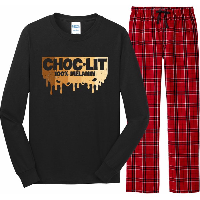 Choc Lit Melanin Queen African Afro Pride Black Historty Long Sleeve Pajama Set