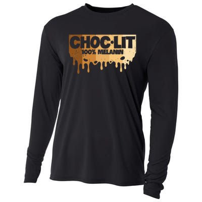 Choc Lit Melanin Queen African Afro Pride Black Historty Cooling Performance Long Sleeve Crew