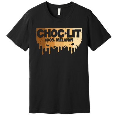 Choc Lit Melanin Queen African Afro Pride Black Historty Premium T-Shirt