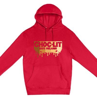 Choc Lit Melanin Queen African Afro Pride Black Historty Premium Pullover Hoodie