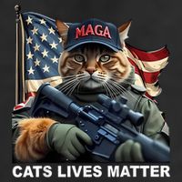 Cats Lives Matter Funny Trump 2024 Cat Maga 7 Panel Mesh Trucker Snapback Hat