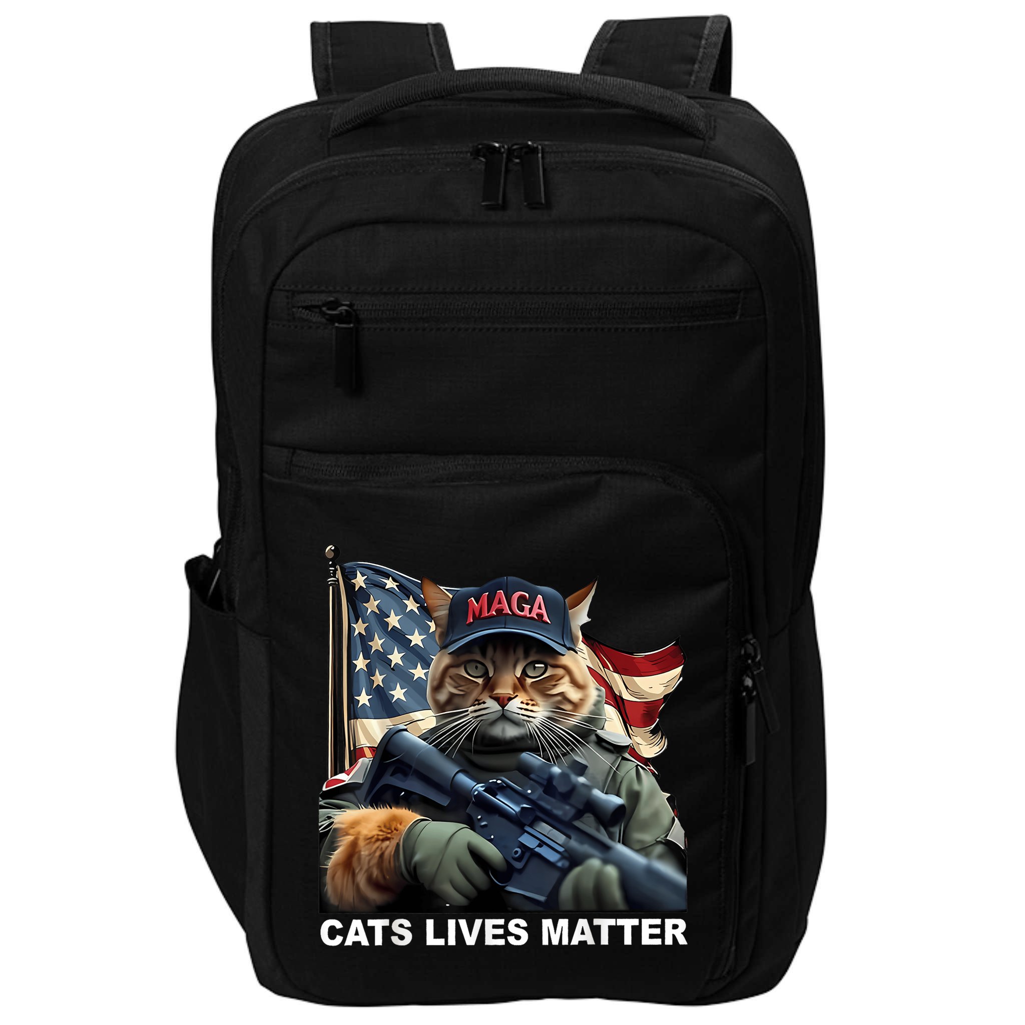 Cats Lives Matter Funny Trump 2024 Cat Maga Impact Tech Backpack