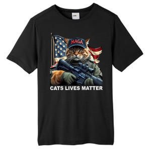 Cats Lives Matter Funny Trump 2024 Cat Maga Tall Fusion ChromaSoft Performance T-Shirt