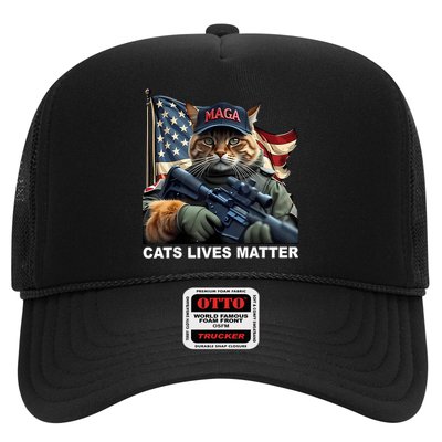 Cats Lives Matter Funny Trump 2024 Cat Maga Trucker Hat